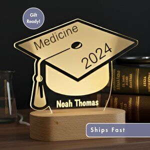 Personalized Graduation Night Light – Custom LED Lamp for Graduates